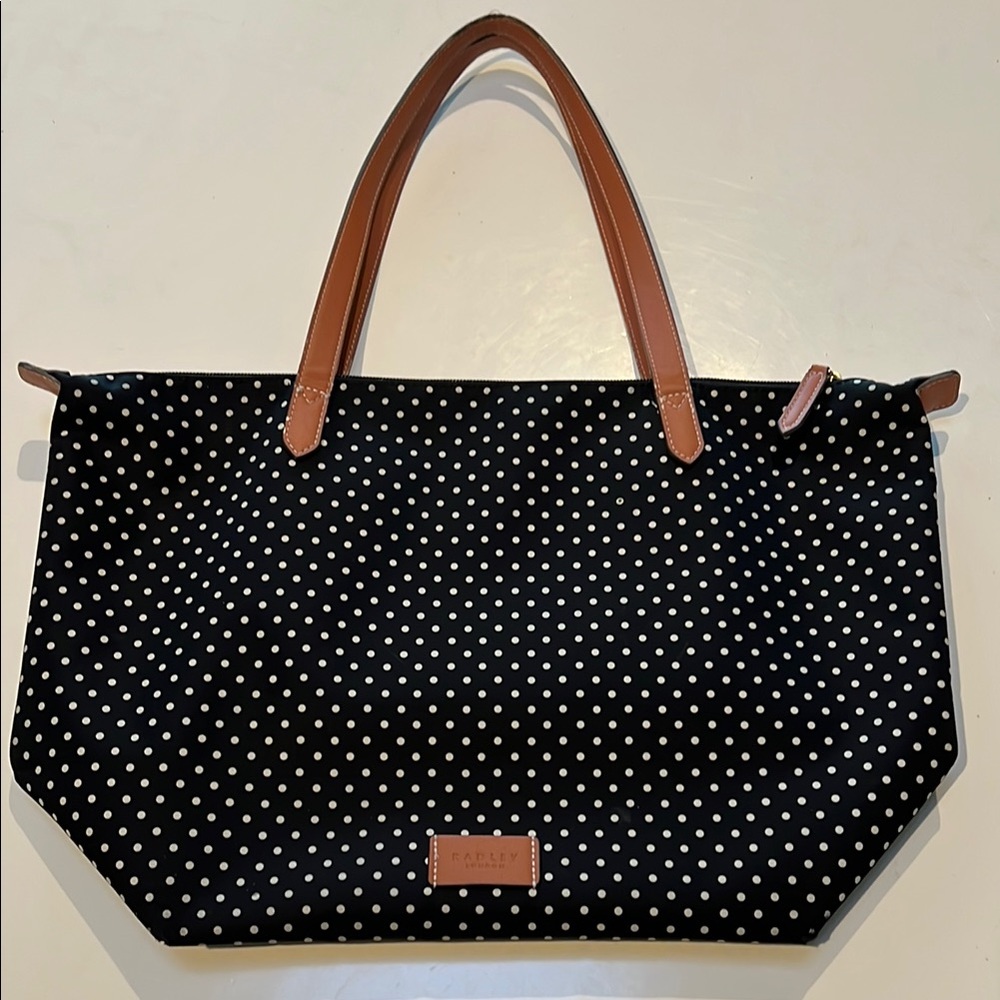 RADLEY LONDON pocket essentials polka dot large zip top tote